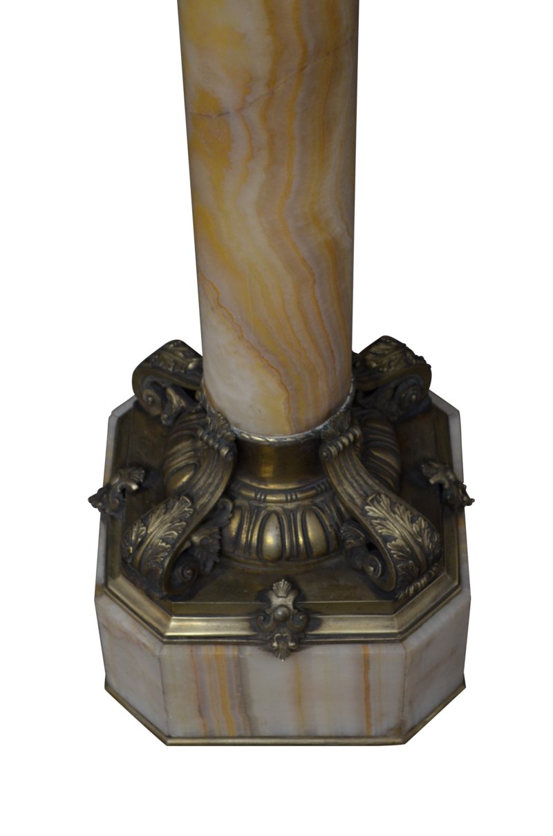 Two Superb Antique Marble Columns - Onyx Pedestals - Image 5